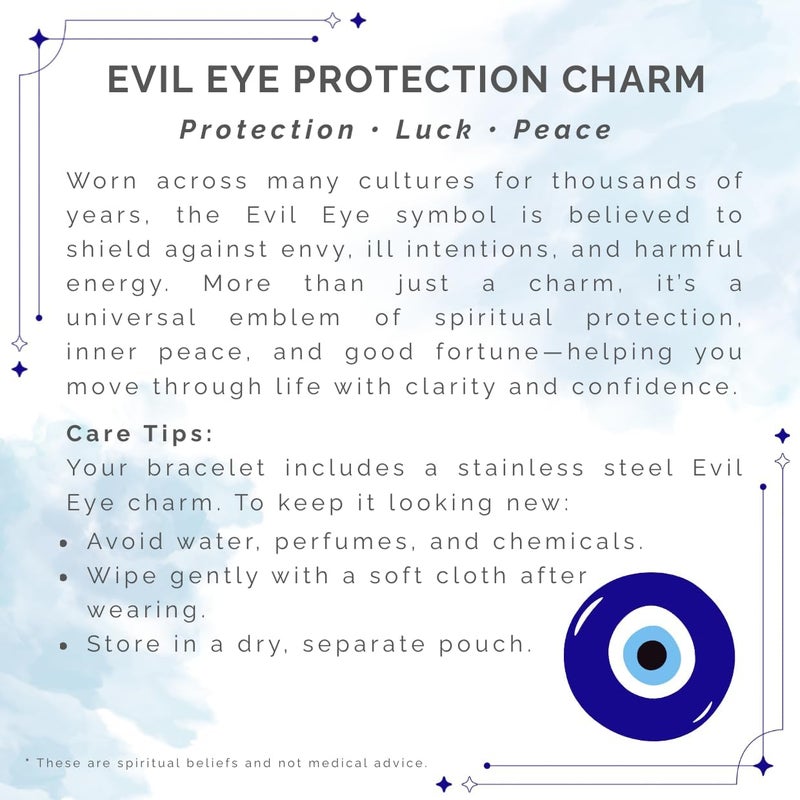 Mana Gallery Handmade Evil Eye Bracelet – White Mother of Pearl Beads with Gold-Plated Blue Eye Charm – Adjustable Macramé Cord – Protective Jewelry Gift for Women - Image 4